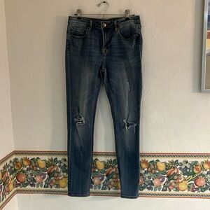 Vigoss Jagger Skinny Distressed Jeans, Size 30/10, Blue